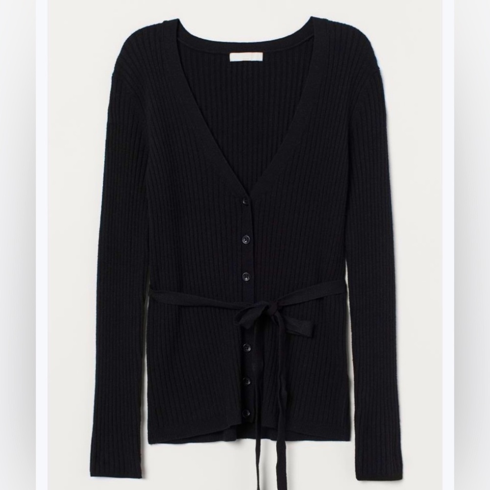 H&M fitted cardigan with tie belt